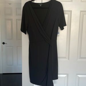 Black Faux Wrap Karen Kane Black Dress